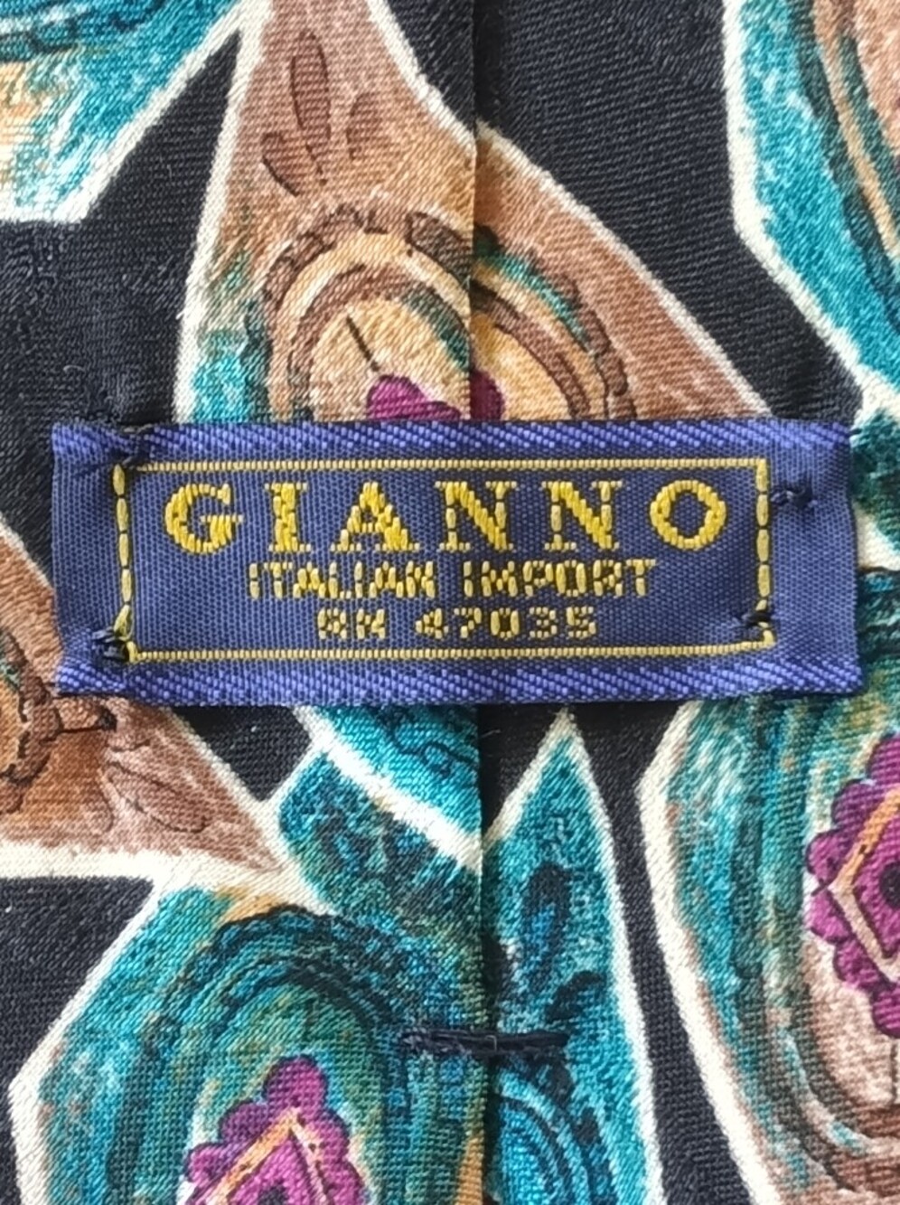 Gianno Teal & Black Paisley Men's Tie